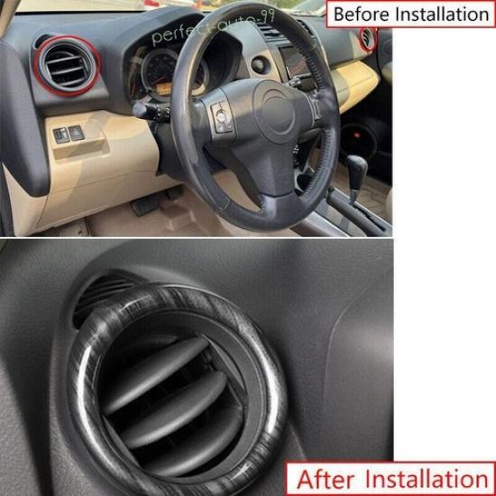 Для Toyota RAV4 2006-2011 2012 Черный Декоративный элемент вентиляционного отверстия кондиционера на приборной панели (левый и правый) под текстуру дерева