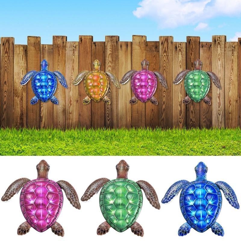 1 шт., металлическая Черепаха в помещении, на открытом воздухе, для гостиной, красочная подвесная скульптура, железное искусство, Настенный декор, домашний сад, балкон