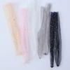 1 Pair Summer Fashion Candy Color Thin Mesh Tulle Ankle Socks WomenTransparent Elastic Mesh Shiny Stars Moon Fishnet Socks