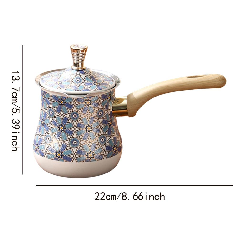 Coffee Pot Butter Warmer Jug Camping W Anti Overflow Spout with Lid Maker