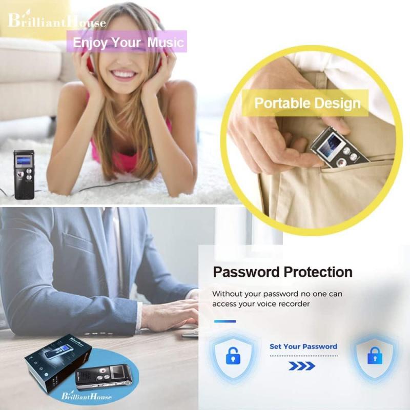 16GB Digital Voice Recorder Voice Activated Recorder with Playback 3072KBPS Upgraded Portable Tape Recorder