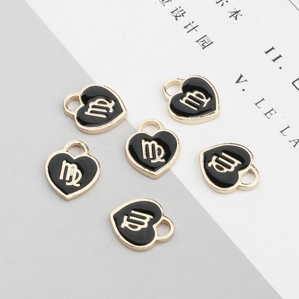 10/12 шт. 12*14 мм 12 созвездий сердце любви падает масляный сплав аксессуары для изготовления ювелирных изделий DIY ожерелье браслет серьги
