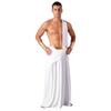 Mens Ancient Greek Cosplay Costume Long Skirt Wristbands One Shoulder Strap Roman Toga Halloween Warrior Gown