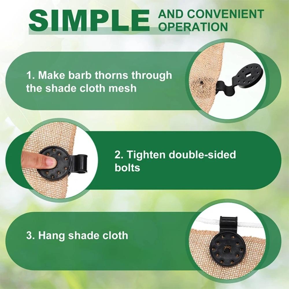 10/50 шт. Зажимы для затеняющей сетки Зажимы для затеняющей ткани Люверсы Для сетчатого покрытия Солнцезащитная ткань В саду на заднем дворе Теплице Фиксатор