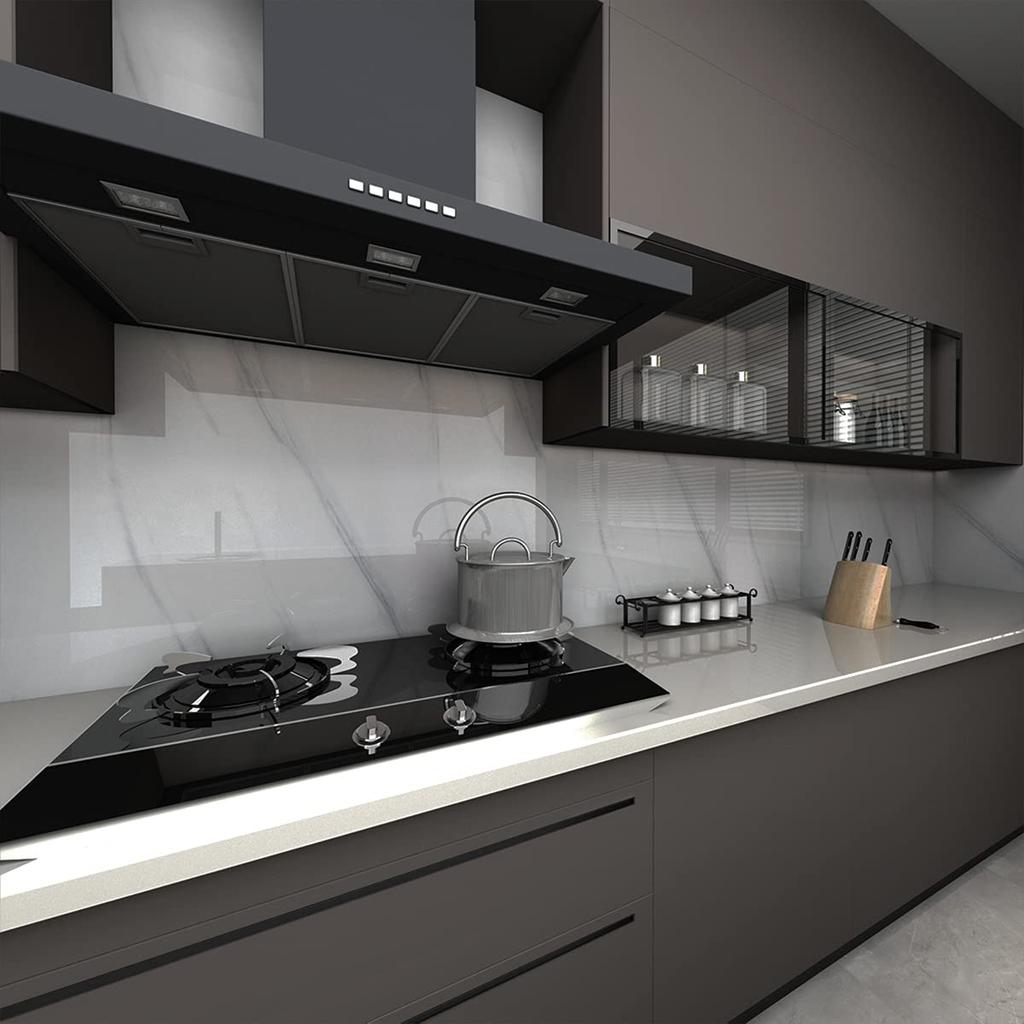 TOTIO 122CMx9M Wide Remake Sheet Marble Sheet White Cutting Sheet Marble Sticker White Marble Wallpaper Sticker Stylish Glossy Thick Heat Resistant