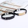 Beautiful jewelry braided stainless steel men bracelet casual glossy leather bracelet bracelet