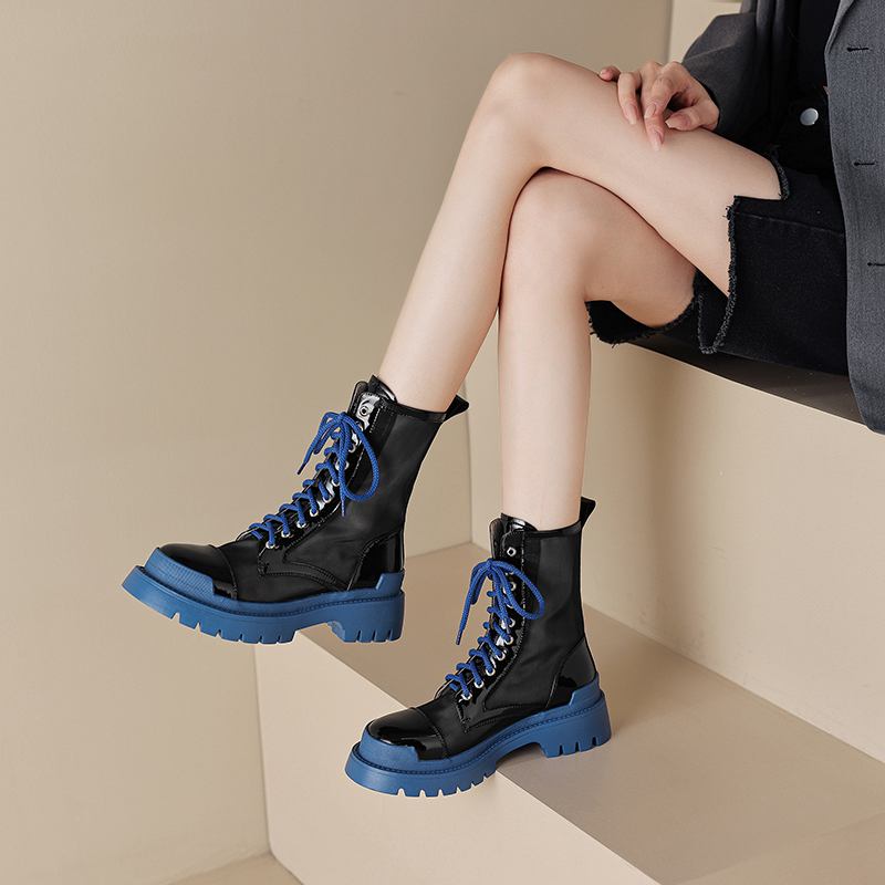 Krazing Pot Летние ботинки из овчины с круглым носком, модные ботильоны из воздушной сетки с заклепками и перекрестной завязкой