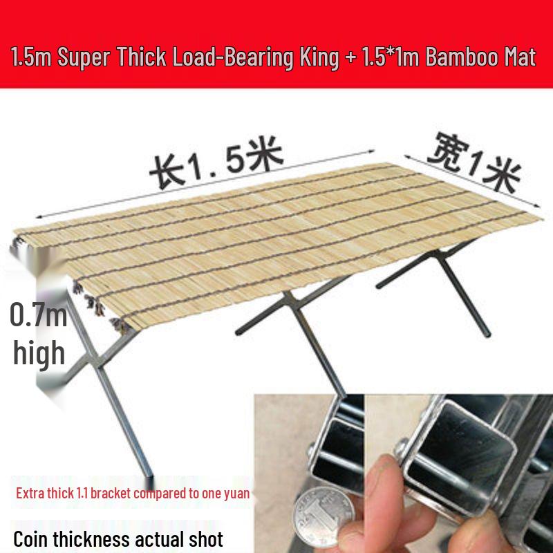 Foldable Night Market Shelf with Thick Bamboo Mat