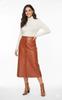 Women's Brown Genuine Stylish Causal Lambskin Formal Handmade Party Leather Skirt