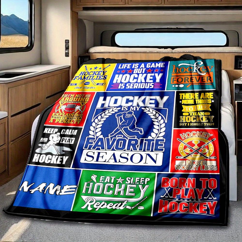 Hockey Player And Season Rv Blanketcustomize Your Name Lightweight Comfortable And Stylish Blanket For Rv Travel Bed Home Chair Office Sofa And Rv