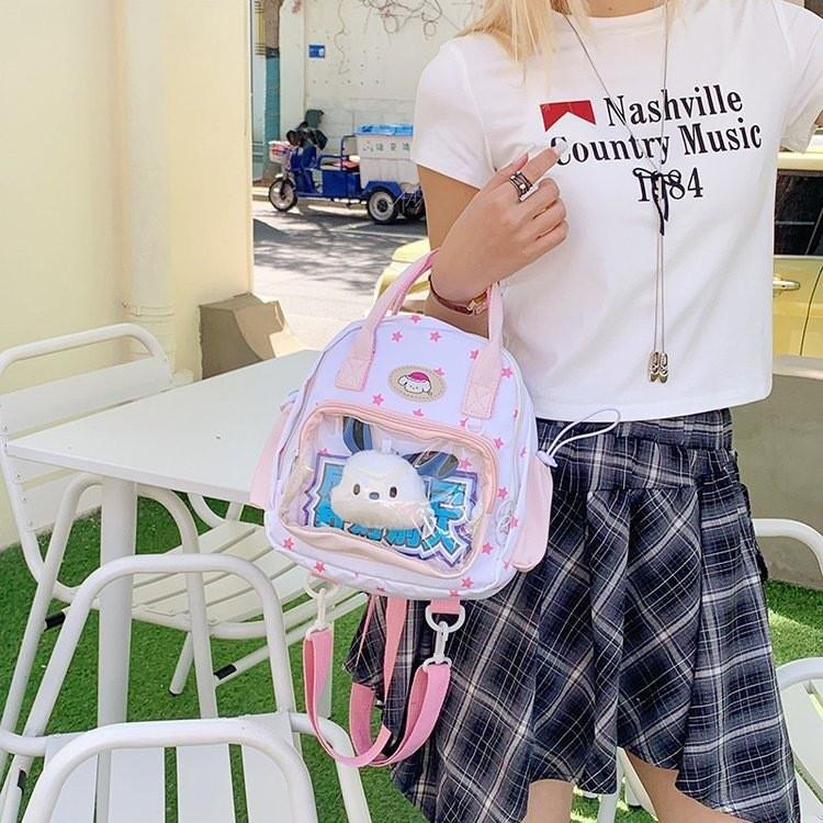 Kawaii Star Dog Pvc Backpack With Cartoon Design For Daily Use And Storage