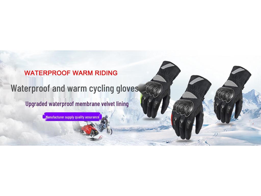 Touchscreen Waterproof Winter Motorcycle Gloves - Warm, Thick, Windproof, and Coldproof for Riders