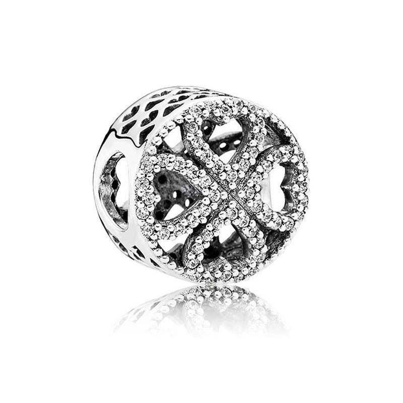 Copper Oriental Green Hollow Lucky Clover Charm Pearl Talisman Pendant Fit For Original Bracelet Necklace Diy Boutiquejewelry