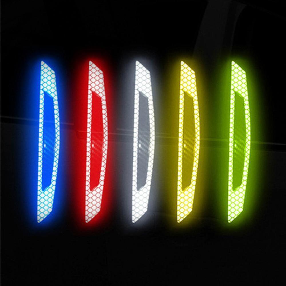4Pcs Sign Protector Alarm Door Sticker Anti-Collision Car Reflective Strips Safety Warning
