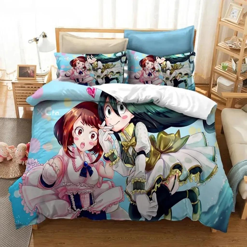 Anime My Hero Academia Bedding Set Boys Girls Twin Queen Size Duvet Cover Pillowcase Bed Boys Adult Fashion Home Textileextile