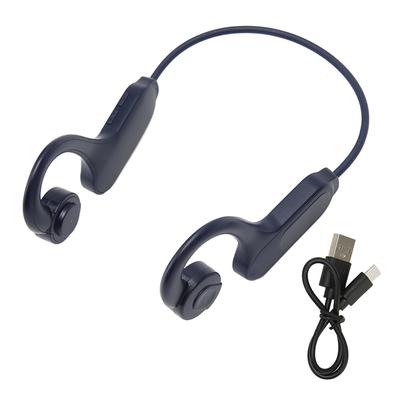 Наушники с костной проводимостью Bluetooth 5.3 LED цифровой дисплей IPX5 водонепроницаемые беспроводные наушники для спорта синие