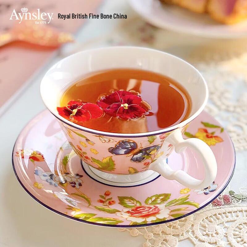 AYNSLEY Cottage Garden Windsor Coffee Cup and Saucer