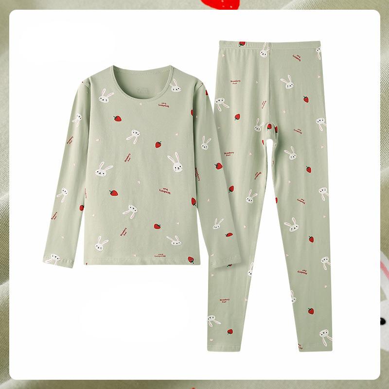 Осенне-зимний хлопковый цветочный женский термобелье с принтом, тонкий теплый костюм