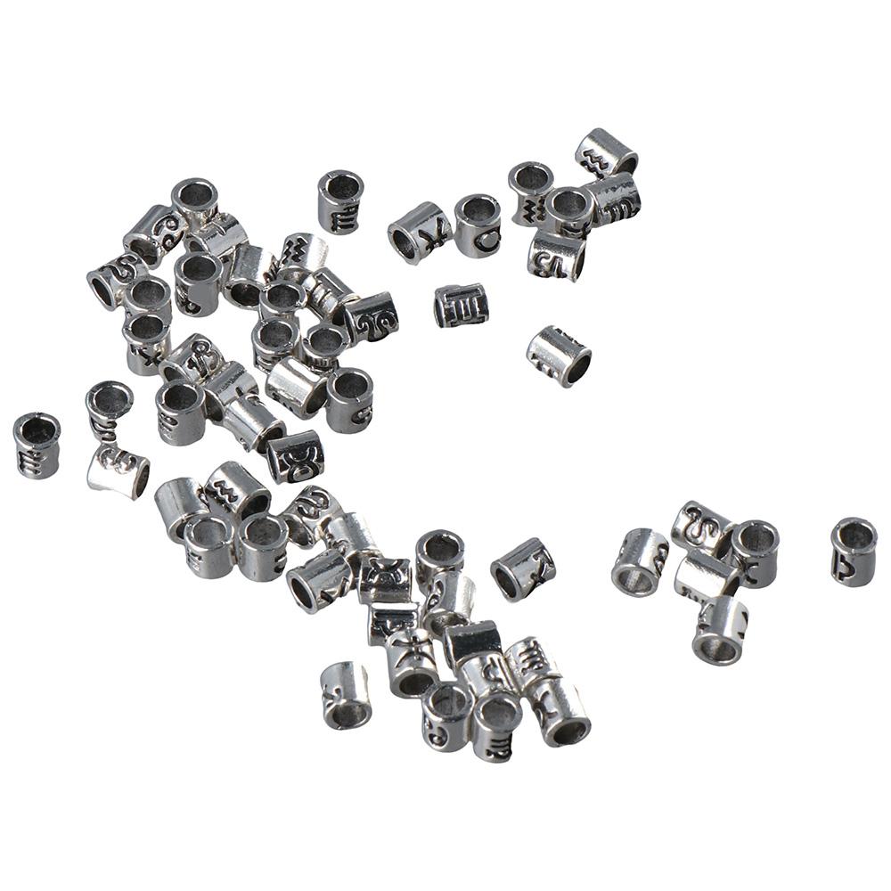 60 шт. 60 шт. Бусины со знаками зодиака, антикварные серебряные бусины-разделители, бусины гороскопа, сделай сам, ювелирное ремесло, изготовление