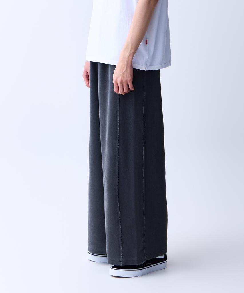 ADERNM Vintage Raw Edge Wide Pants Charcoal