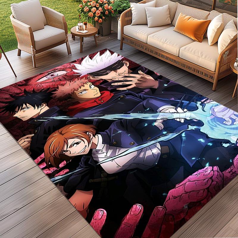 Jujutsu Kaisen Print Rug, Washable Floor Carpet, For Entryway Dorm Laundry Room Office Study, Home Decor Birthday Christmas Gift