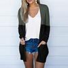 Женский кардиган свободного покроя с цветными блоками и длинными рукавами, с карманами, верхнее пальто