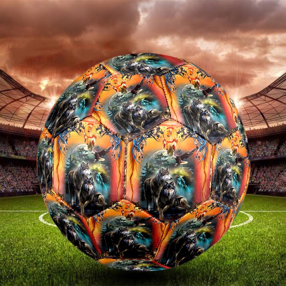 Indian Wolf Indoor Soccer Ball Size 5 Colorful All Ages Machine Stitched PVC Competition Ready Durable High-Bounce