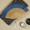 Folding Fan with Tassel Hollow Out Faux Silk Bamboo Stronge Hinge Chinese Vintage Style Photo Prop Party Decoration Supply Classical Dance Prop