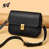 New first-layer cowhide tofu bag women's fashion underarm bag retro shoulder crossbody small square bag genuine leather women's bag