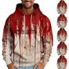 Мужская толстовка с капюшоном свободного кроя с принтом «Кровавый Хэллоуин»