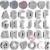 925 Sterling Silver Bead Letters Heart Leaves Circle Sparkling Clip Charms Fit Reflexions Bracelet Fine Jewelry
