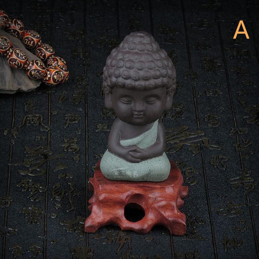 Purple Sand Pottery Tea Pet Zen Monk Home Decoration Furnishing Creative Gift Buddha Statue Decor