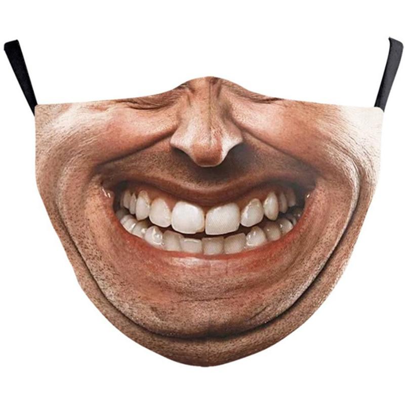 Маски для лица для взрослых Смешные с принтом Хлопковый смесовый состав Выражения лица Модный защитный экран для лица Маска Маски для лица Хэллоуин