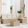 VidaXL Garden Lounge Set with Cushions 6 Pcs Beige Braided Resin 3217528