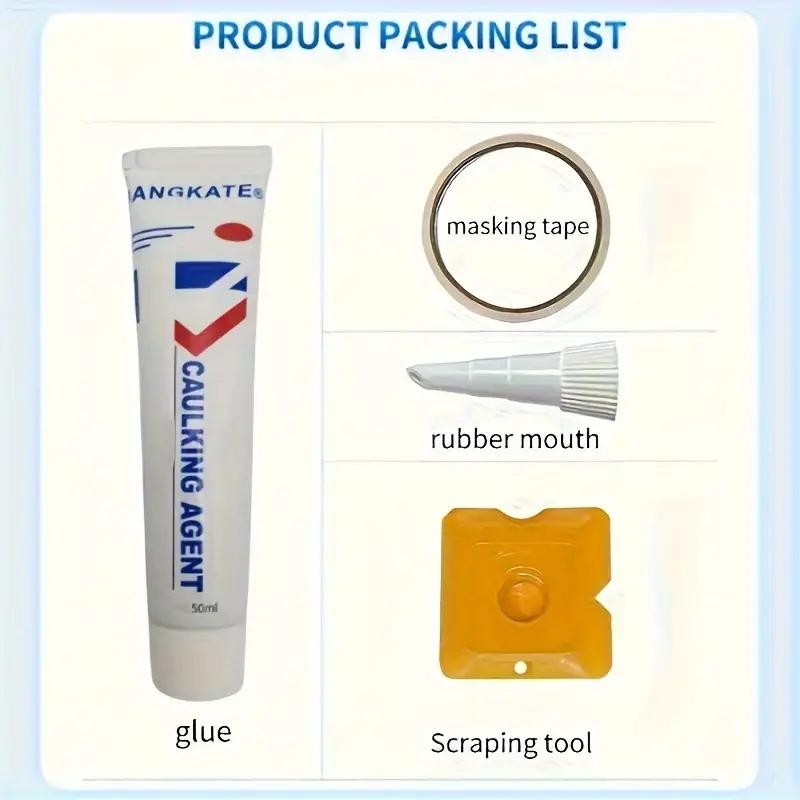 Герметик латексный гель-герметик - 1 шт. Быстросохнущий, водостойкий, устойчивый к плесени наполнитель для бетона, мрамора, металла, стекла, ПВХ - идеально подходит для ванной комнаты