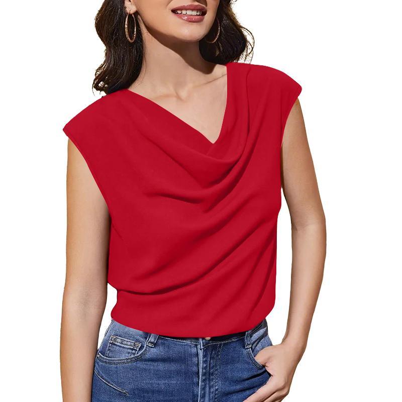 ZANZEA Womens Casual Swing Collar Solid Color Short Sleeve Blouse