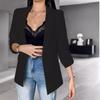 GMXIA Autumn Winter Long Sleeve Solid Color Cardigan Suit Jacket Women Jackets & Coats