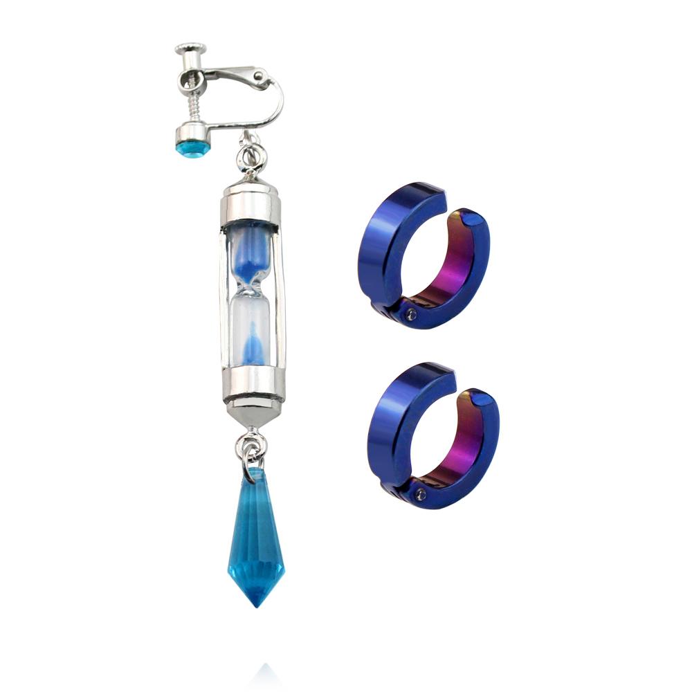 Anime Vanitas Earrings The Case Study of Vanitas No Karte Props Hourglass Earrings Ear Cuff Cosplay Jewelry Ear Studs Gifts
