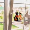 Мультяшная пара котят, цветок, балкон, стеклянное окно, украшение и декор, статические наклейки на окно
