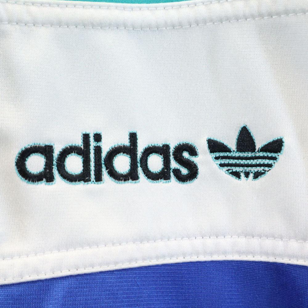 Винтажная куртка adidas 80-х годов с биркой в виде международного флага, разноцветным логотипом Трилистник, мужская, б/у