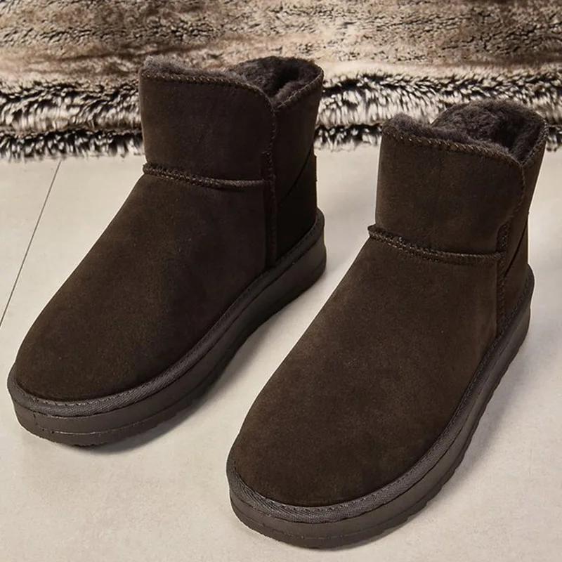 Модные зимние унисекс короткие плюшевые теплые зимние ботинки повседневная обувь новые замшевые меховые ботинки челси ботильоны на плоской подошве на платформе парные ботинки