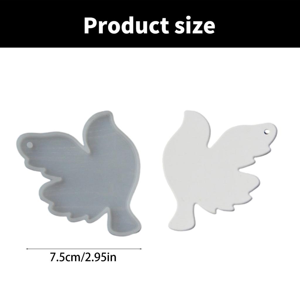 Flexible Silicone Dove Hanging Tag Molds Hanging Ornament Mold Suitable for Craft Baking Party Decor and Holiday Present