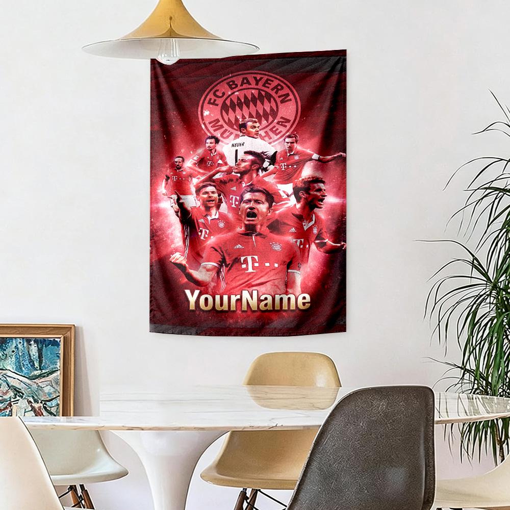 Bayern Munich Custom Your Name Wall Decor Tapestry Art For Pet Memorial Birthdaywedding Party Backdrop Family Gift