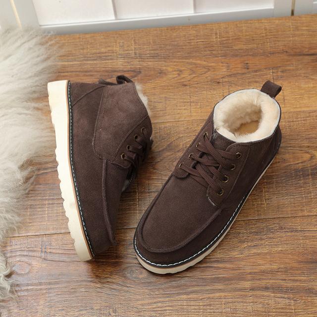 Новые модные теплые зимние сапоги из натурального меха, мужские зимние ботинки из натуральной кожи, нескользящая мужская обувь, дизайнерская мужская обувь класса люкс