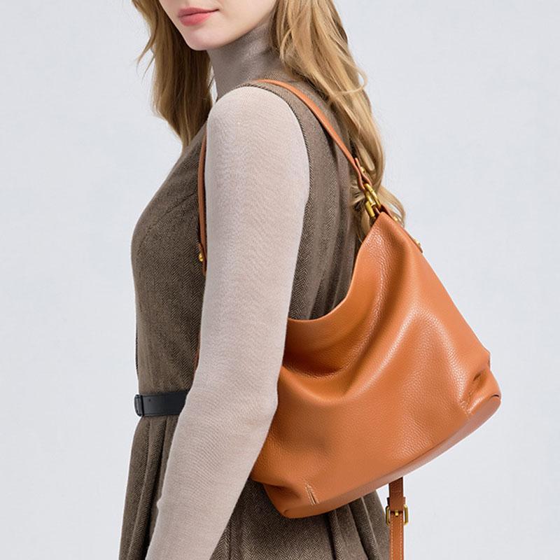 Genuine Leather Women Shoulder Bags Luxury Designer Large Capacity Women's Bag Versatile Cowhide Handbag Female Crossbody Bag