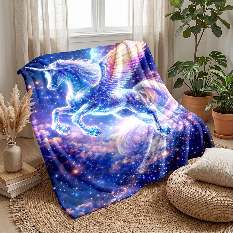 Celestial Animal Gathering blanket Personalized Name Flannel Blanket Soft Cozy Plush Throw for Sofa Bed Lightweight Home Decor