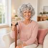 5/6/8pcs Hairpiece Grandma Gray Wig Funny Short Curly Grandma Wig Halloween Costume Set  Halloween