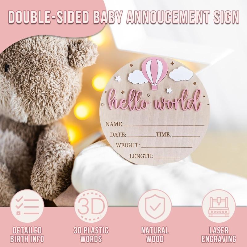 Настенная табличка для детской с настраиваемыми деталями о рождении ребенка. Безопасный нетоксичный знак-объявление для новорожденных для украшения дома, подарок