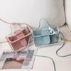 Lady's Transparent Bag Small Square Bag Individual Large Pin Buckle Shoulder Bag Woman Cross-Body Bag Ladies Transparent Bag