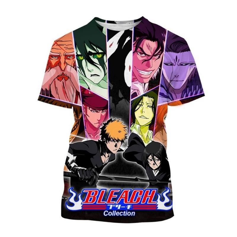 Горячая распродажа Летняя футболка с принтом Куросаки Ичиго аниме BLEACH модная с круглым вырезом с коротким рукавом мужская и женская повседневная одежда детская